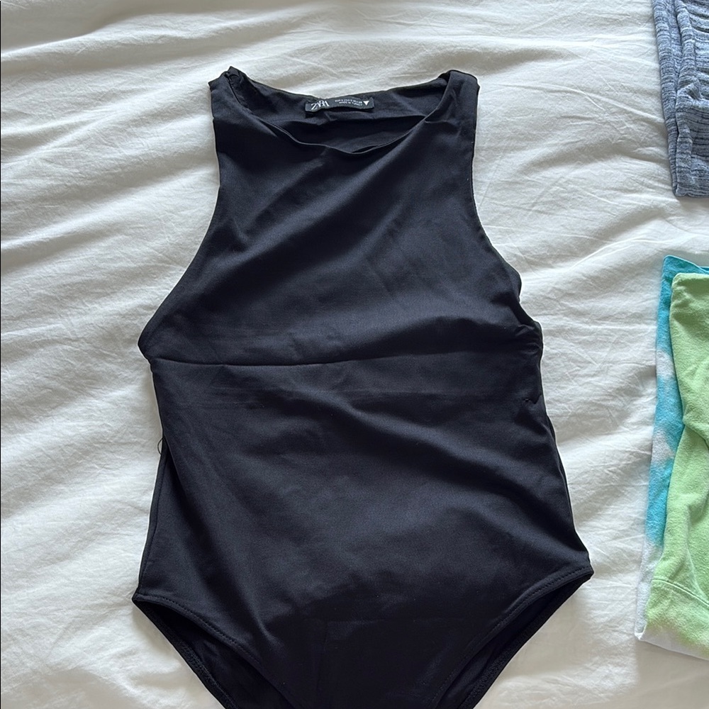 Black Sleeveless Bodysuit